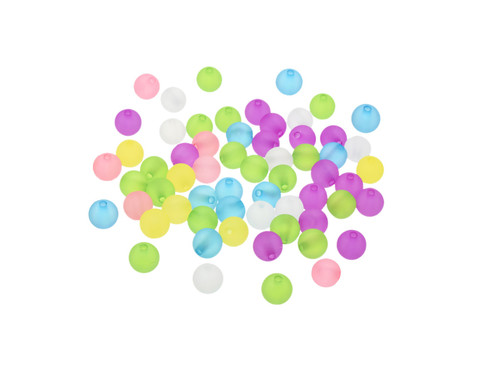 6 Pack - Craft Medley Round Plastic Beads 28g-10mm Frosted - BD488-B