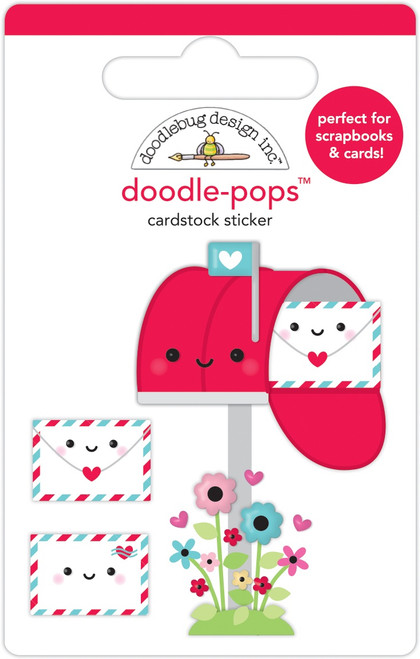 6 Pack Doodlebug Doodle-Pops 3D Stickers-Sending Love DP7560 - 842715075603