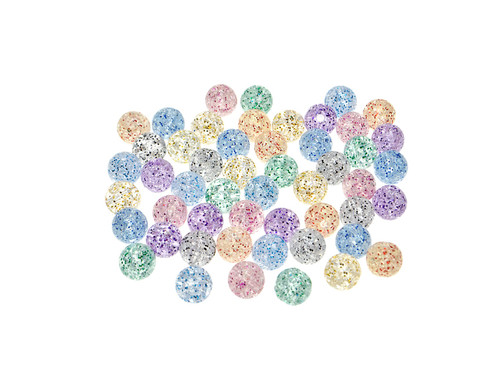 6 Pack Craft Medley Acrylic Bead Set 10mm-Crackled Glitter BD489-D