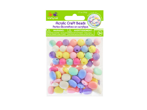 6 Pack Craft Medley Acrylic Beads 50g-Round/Oval BD539-B - 775749257496