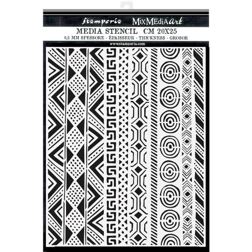 3 Pack Stamperia Stencil 7.87"X9.84"-Tribal Borders, Savana KSTD102 - 5993110021490