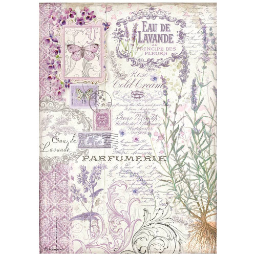 6 Pack Stamperia Rice Paper Sheet A4-Eau De Lavande, Provence -DFSA4674 - 5993110020929