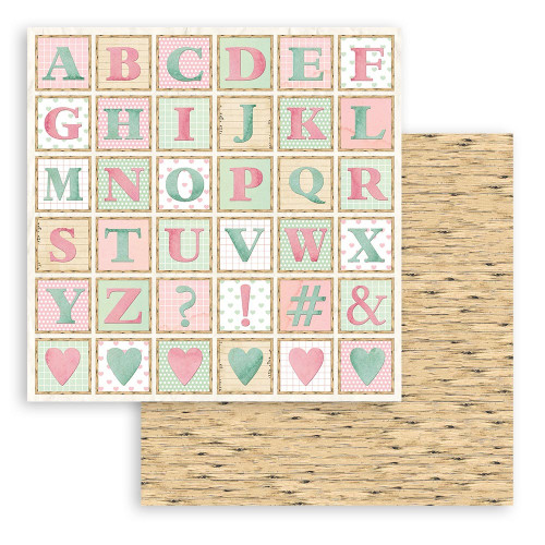 10 Pack Stamperia Double-Sided Cardstock 12"X12"-Alphabet, Day Dream SBB855 - 5993110019312