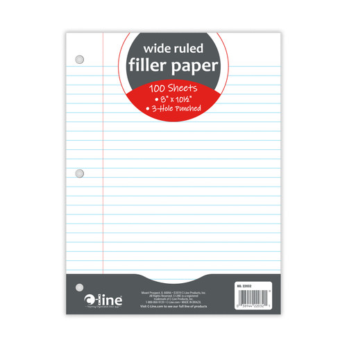 6 Pack C-Line Filler Paper Wide Rule 10.5"X8"-100 Sheets 22032 - 038944220321
