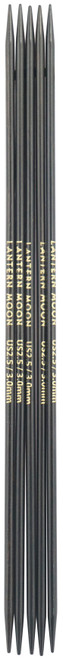2 Pack Lantern Moon Ebony Double Pointed Needles 8"-Size 2.5/3mm LM350021 - 8907628058791