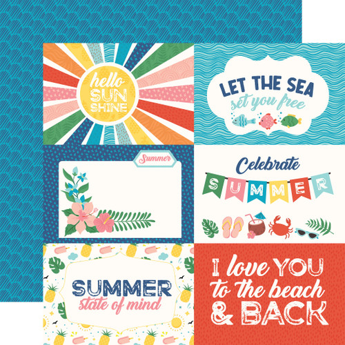 25 Pack Endless Summer Double-Sided Cardstock 12"X12"-6"X4" Journaling Cards ES274-12 - 793888031265
