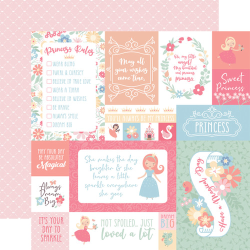 25 Pack Our Little Princess Double-Sided Cardstock 12"X12"-Multi Journaling Cards OLP271-3 - 793888093805