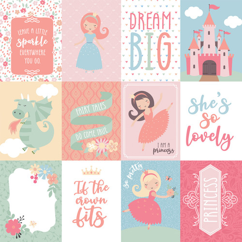 25 Pack Our Little Princess Double-Sided Cardstock 12"X12"-3X4 Journaling Cards OLP271-6
