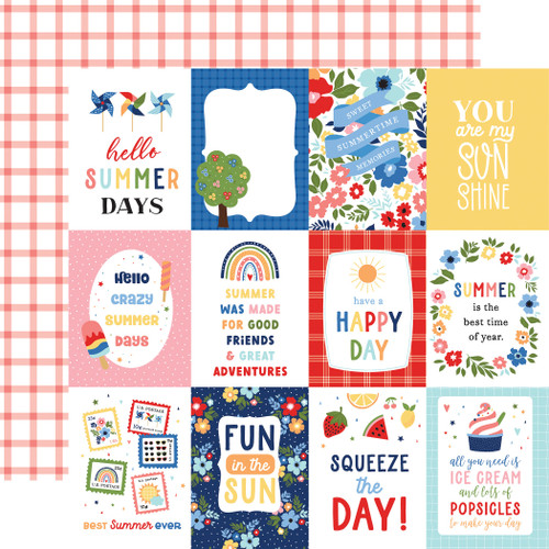 25 Pack My Favorite Summer Double-Sided Cardstock 12"X12"-3"X4" Journaling Cards MYS273-3 - 793888040564