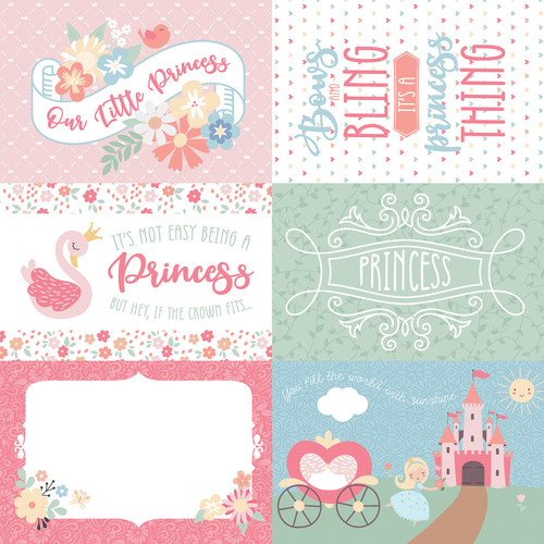 25 Pack Our Little Princess Double-Sided Cardstock 12"X12"-6X4 Journaling Cards OLP271-12