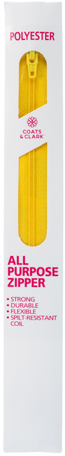 3 Pack Coats All-Purpose Plastic Zipper 12"-Sun Yellow -F72 12-7250 - 073650012549