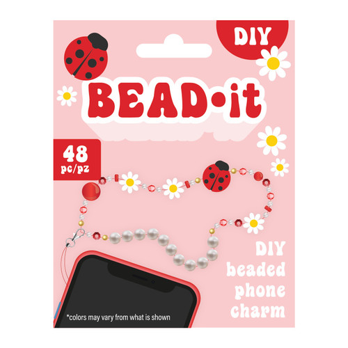 3 Pack Bead It DIY Phone Charm Kit-Ladybug, 48 Pieces 34015240 - 718813979054