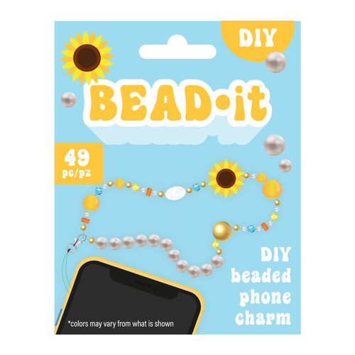 Bead It DIY Phone Charm Kit-Sunflower, 49 Pieces - 34015239 - 718813979047