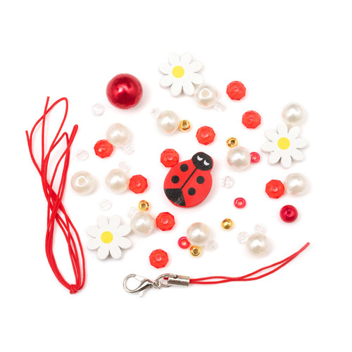 Bead It DIY Phone Charm Kit-Ladybug, 48 Pieces - 34015240