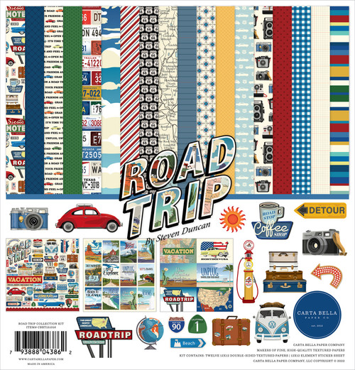 Carta Bella Collection Kit 12"X12"-Road Trip - RT151016 - 793888043862