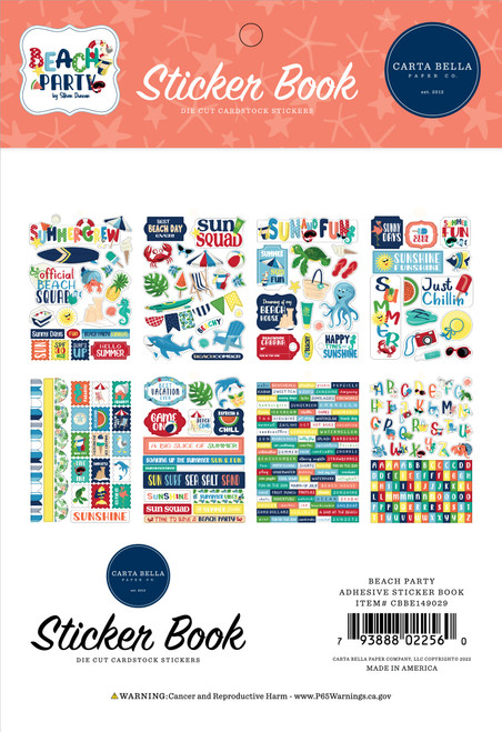Carta Bella Sticker Book-Beach Party - BE149029 Carta Bella Sticker Book-Beach Party - BE149029