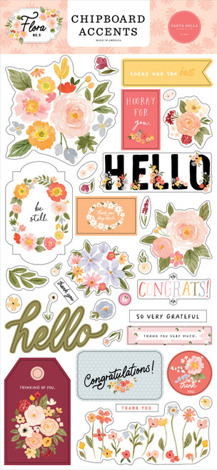Flora No. 5 Chipboard 6"X13"-Accents - ON152021 - 793888024366