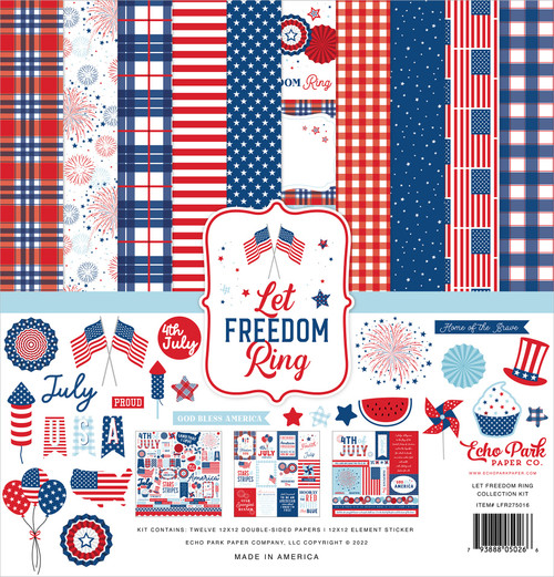 Echo Park Collection Kit 12"X12"-Let Freedom Ring - FR275016 - 793888050266
