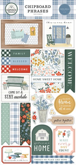 Farmhouse Summer Chipboard 6"X13"-Phrases AS150022 - 793888029460