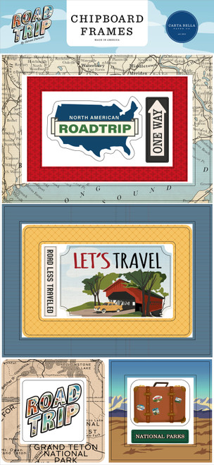 Road Trip Chipboard 6"X13"-Frames - RT151065 - 793888023468 Road Trip Chipboard 6"X13"-Frames - RT151065 - 793888023468