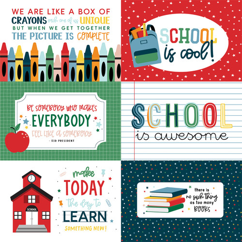 25 Pack First Day Of School Double-Sided Cardstock 12"X12"-6"X4" Journaling Cards FDS276-5