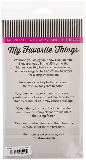 My Favorite Things Clear Stamps 4"X6"-Purr-fect Pairs CS651