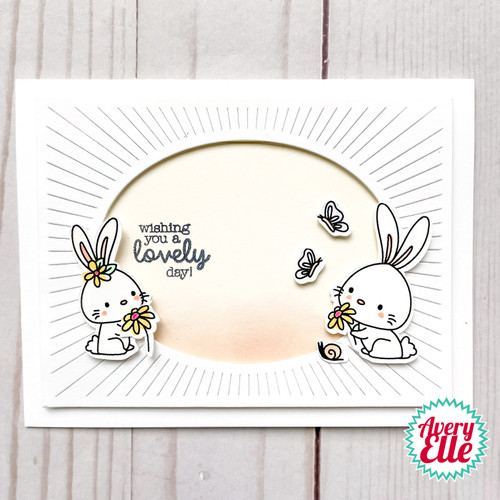 Avery Elle Clear Stamp Set 4"X3"-Bunnies AE2208