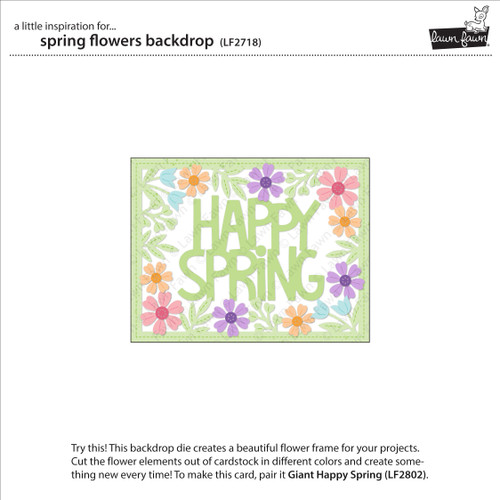 Lawn Cuts Custom Craft Die-Spring Flowers Backdrop LF2818 - 789554576055