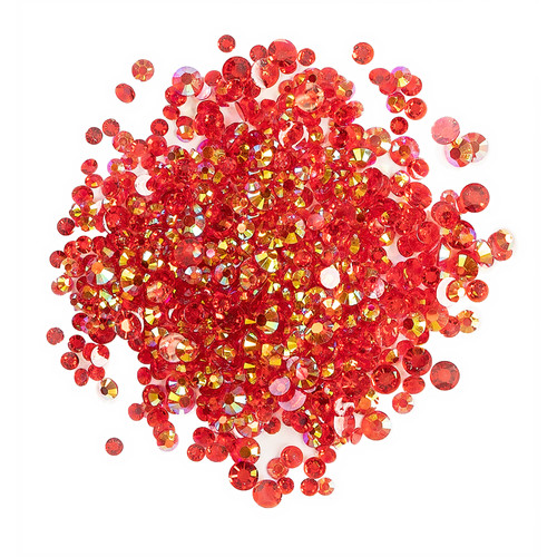 Buttons Galore Crystalz Clear Flat Back Gems-Cherry - CRZ-110
