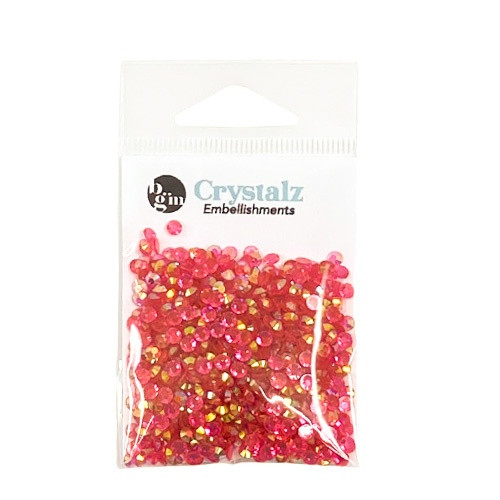 Buttons Galore Crystalz Clear Flat Back Gems-Raspberry - CRZ-103 - 840934009553