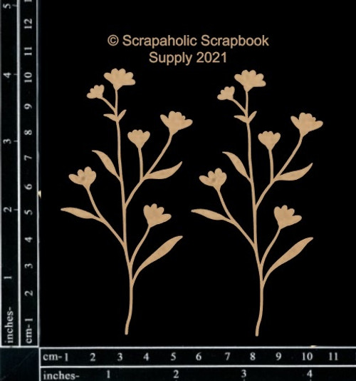 Scrapaholics Laser Cut Chipboard 2mm Thick-Botanicals 8, 2/Pkg, 4"X2" S88549
