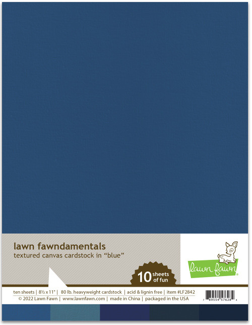 Lawn Fawndamentals Textured Canvas Cardstock Pack 8.5"X11"-Blue, 5 Colors/2 Sheets LFTCC-2842 - 789554576284