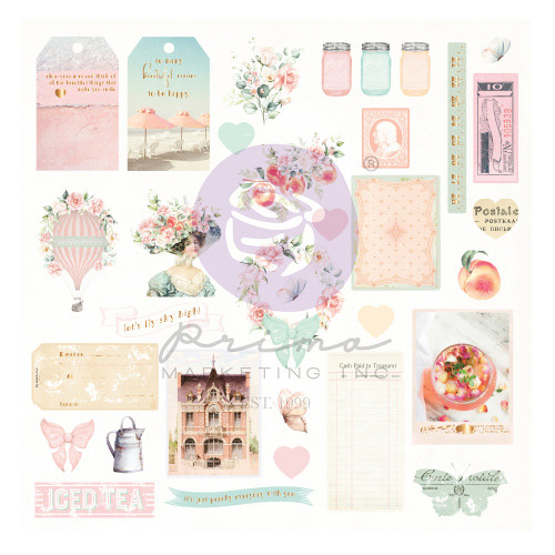 Peach Tea By Frank Garcia Cardstock Ephemera 32/Pkg-Shapes, Tags, Words, Foiled Accents FG997540 - 655350997540