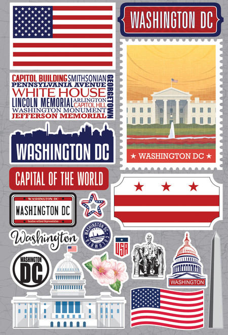 Reminisce Jet Setters 3.0 Dimensional Stickers-Washington, DC JET-050 - 810040176234