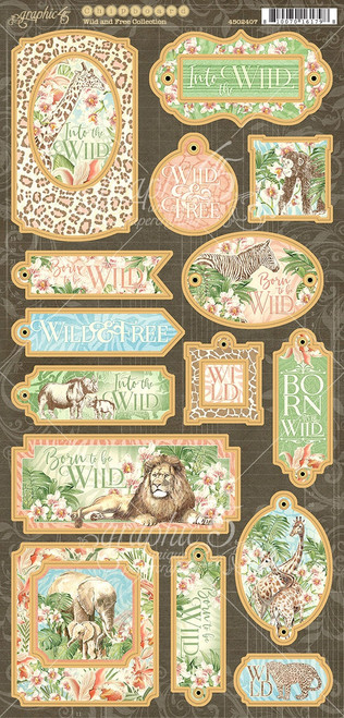 Wild & Free Chipboard Die-Cuts 6"X12" SheetG4502407 - 810070161798