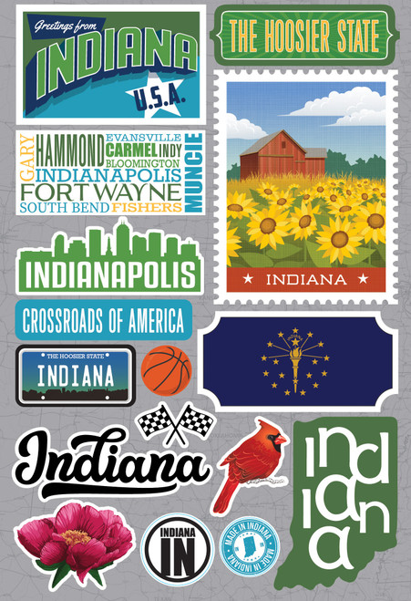 Reminisce Jet Setters 3.0 Dimensional Stickers-Indiana - JET-013 - 810040175862