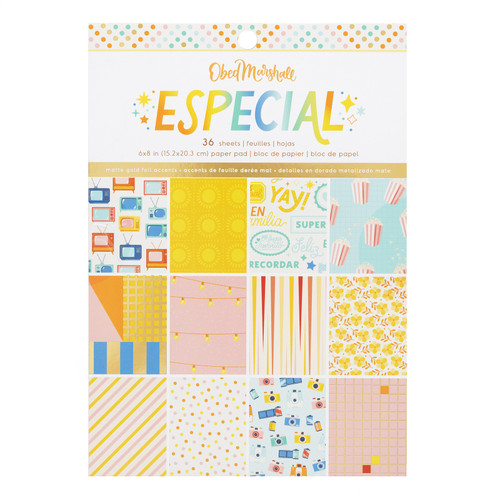 American Crafts Single-Sided Paper Pad 6"X8" 36/Pkg-Obed Marshall Especial - OM003858 - 718813910354
