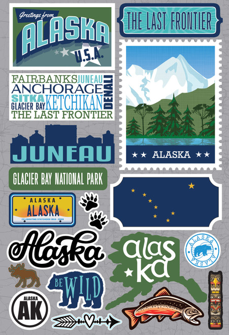 Reminisce Jet Setters 3.0 Dimensional Stickers-Alaska - JET-001 - 810040175749 Reminisce Jet Setters 3.0 Dimensional Stickers-Alaska - JET-001 - 810040175749