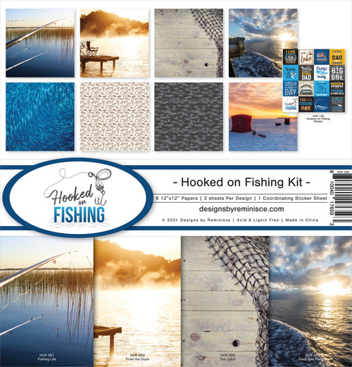 Reminisce Collection Kit 12"X12"-Hooked On Fishing HOF-200 - 810040176593