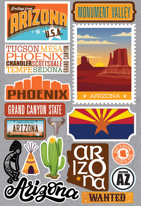 Reminisce Jet Setters 3.0 Dimensional Stickers-Arizona - JET-002 - 810040175756 Reminisce Jet Setters 3.0 Dimensional Stickers-Arizona - JET-002 - 810040175756