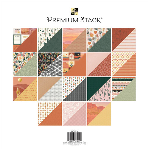 DCWV Double-Sided Cardstock Stack 12"X12" 36/Pkg-Desert Blossom, W/Gold Foil - PS011954