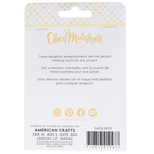 Obed Marshall Especial Mixed Embellishments-Enamel Dots, Sequins & Mini Pom Poms - OM003870