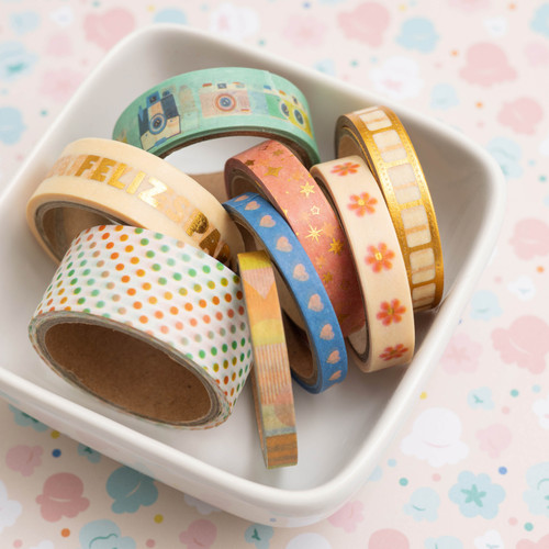 Obed Marshall Especial Washi Tape 8/Pkg-W/Gold Foil Accents - OM003859 Obed Marshall Especial Washi Tape 8/Pkg-W/Gold Foil Accents - OM003859
