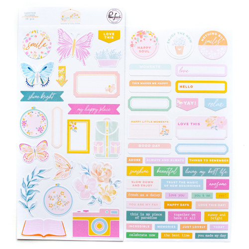 PinkFresh Cardstock Stickers-Happy Heart PFHP7622 - 736952873354