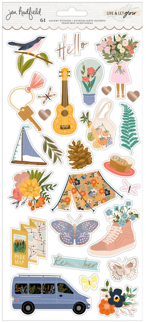 Jen Hadfield Live & Let Grow Cardstock Stickers 6"X12" 61/Pk-Icons - JH003819 Jen Hadfield Live & Let Grow Cardstock Stickers 6"X12" 61/Pk-Icons - JH003819