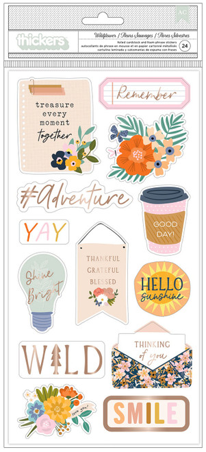 Jen Hadfield Live & Let Grow Thickers Stickers 24/Pkg-Phrase W/Gold Foil JH003821