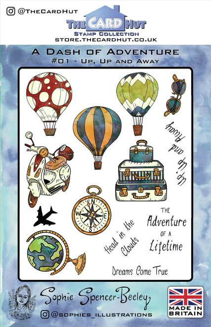 The Card Hut Clear Stamps 6"X8" By Sophie Spencer-Beeley-A Dash Of Adventure Up, Up And Away SSB009