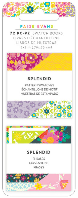 Paige Evans Splendid Mini Swatch Books 2"X2" 72/Pkg-Pattern & Phrase, 36 Sheets Each - PE003786 Paige Evans Splendid Mini Swatch Books 2"X2" 72/Pkg-Pattern & Phrase, 36 Sheets Each - PE003786