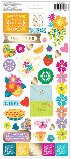 Paige Evans Splendid Stickers 6"X12" Sheet 75/Pkg-Accents & Phrases PE003778