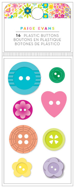 Paige Evans Splendid Stickers 16/Pkg-Buttons - PE003773